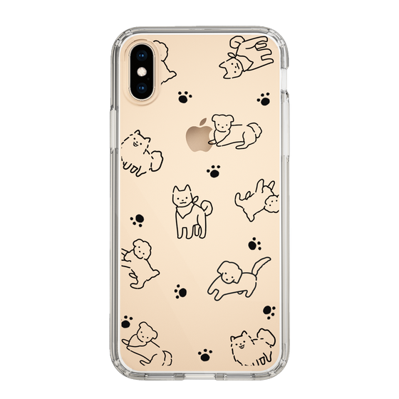 Slim Protection Case［ Original - CASEPLAY Dog All-over Pattern - black ］