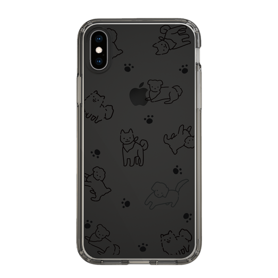 Slim Protection Case［ Original - CASEPLAY Dog All-over Pattern - black ］