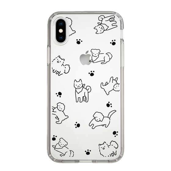 Slim Protection Case［ Original - CASEPLAY Dog All-over Pattern - black ］