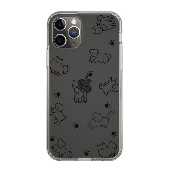Slim Protection Case［ Original - CASEPLAY Dog All-over Pattern - black ］