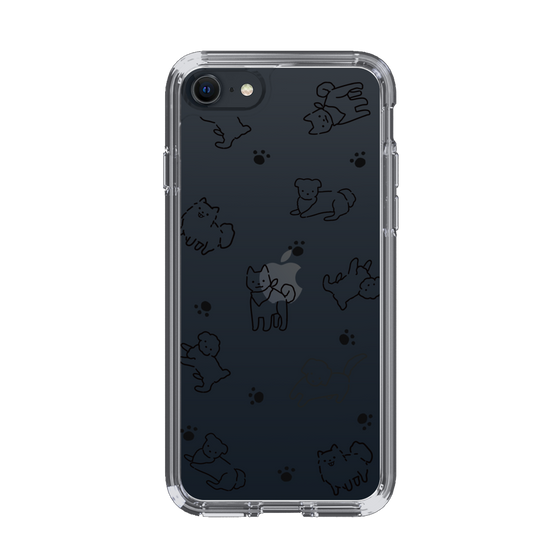 Slim Protection Case［ Original - CASEPLAY Dog All-over Pattern - black ］
