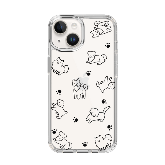 Slim Protection Case［ Original - CASEPLAY Dog All-over Pattern - black ］