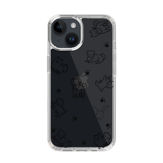 Slim Protection Case［ Original - CASEPLAY Dog All-over Pattern - black ］