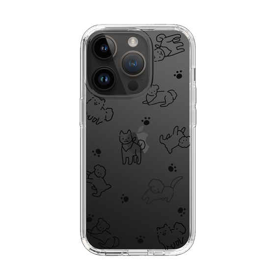 Slim Protection Case［ Original - CASEPLAY Dog All-over Pattern - black ］