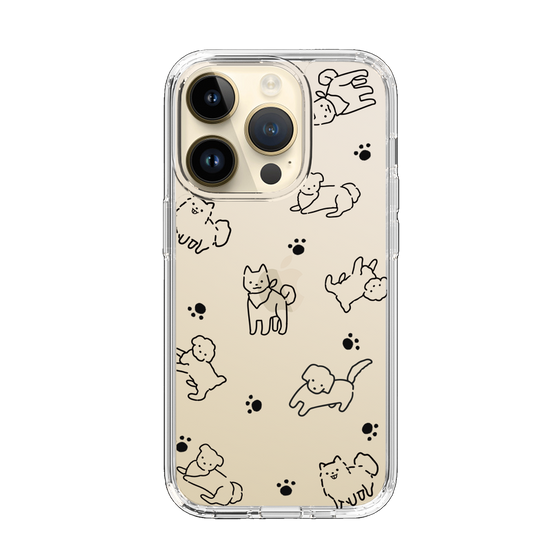 Slim Protection Case［ Original - CASEPLAY Dog All-over Pattern - black ］