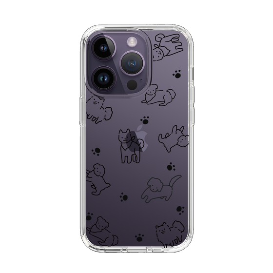 Slim Protection Case［ Original - CASEPLAY Dog All-over Pattern - black ］