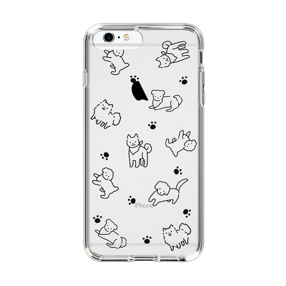 Slim Protection Case［ Original - CASEPLAY Dog All-over Pattern - black ］