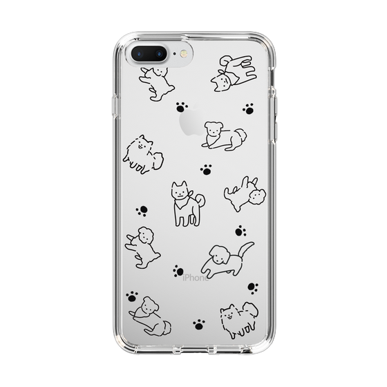 Slim Protection Case［ Original - CASEPLAY Dog All-over Pattern - black ］
