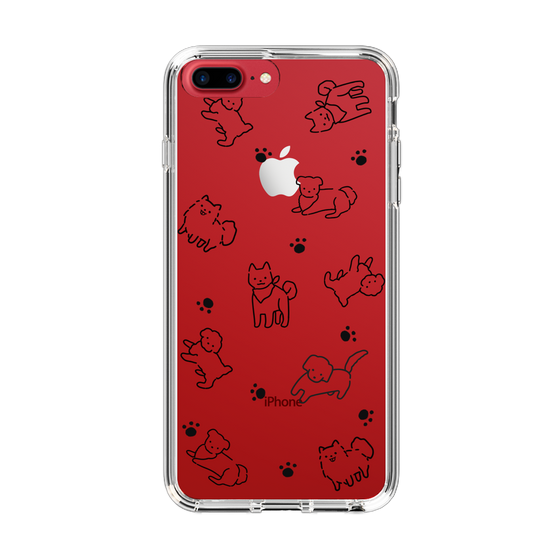 Slim Protection Case［ Original - CASEPLAY Dog All-over Pattern - black ］