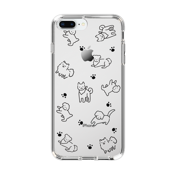 Slim Protection Case［ Original - CASEPLAY Dog All-over Pattern - black ］