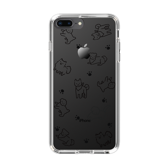 Slim Protection Case［ Original - CASEPLAY Dog All-over Pattern - black ］