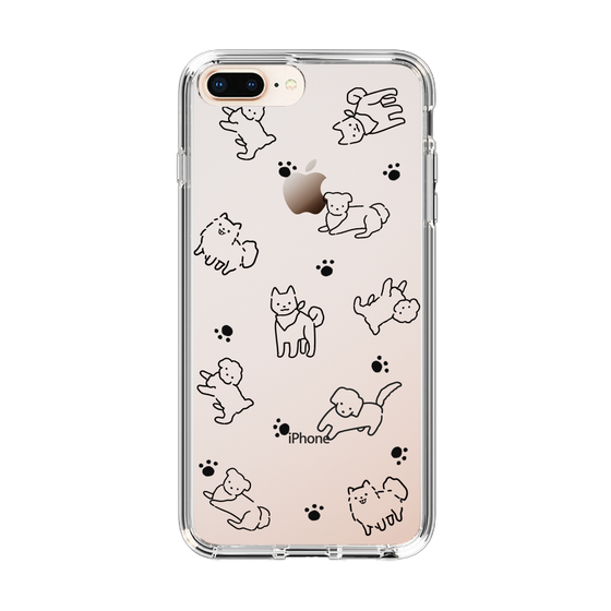 Slim Protection Case［ Original - CASEPLAY Dog All-over Pattern - black ］