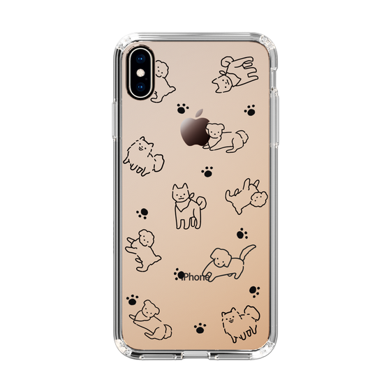 Slim Protection Case［ Original - CASEPLAY Dog All-over Pattern - black ］
