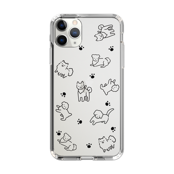 Slim Protection Case［ Original - CASEPLAY Dog All-over Pattern - black ］
