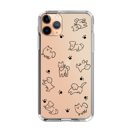 Slim Protection Case［ Original - CASEPLAY Dog All-over Pattern - black ］