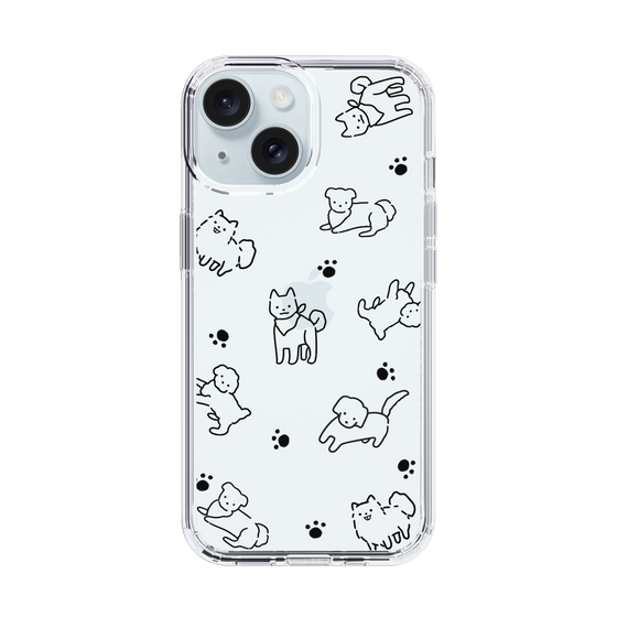 Slim Protection Case［ Original - CASEPLAY Dog All-over Pattern - black ］