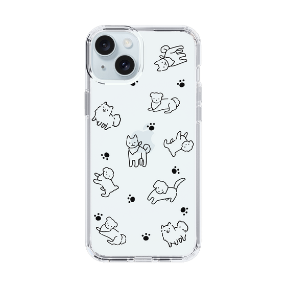 Slim Protection Case［ Original - CASEPLAY Dog All-over Pattern - black ］