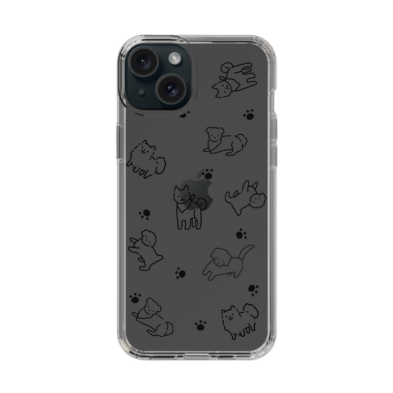 Slim Protection Case［ Original - CASEPLAY Dog All-over Pattern - black ］