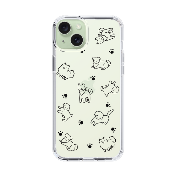 Slim Protection Case［ Original - CASEPLAY Dog All-over Pattern - black ］