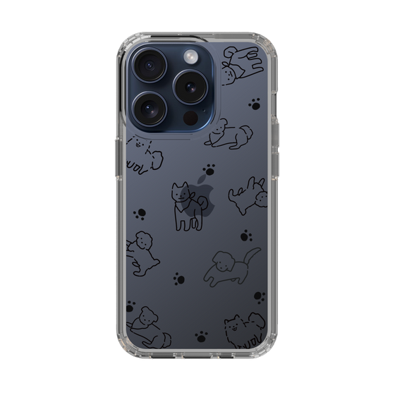 Slim Protection Case［ Original - CASEPLAY Dog All-over Pattern - black ］