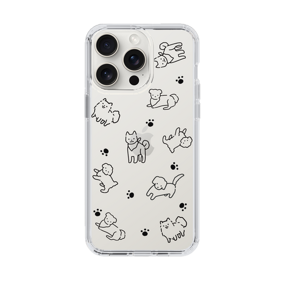 Slim Protection Case［ Original - CASEPLAY Dog All-over Pattern - black ］