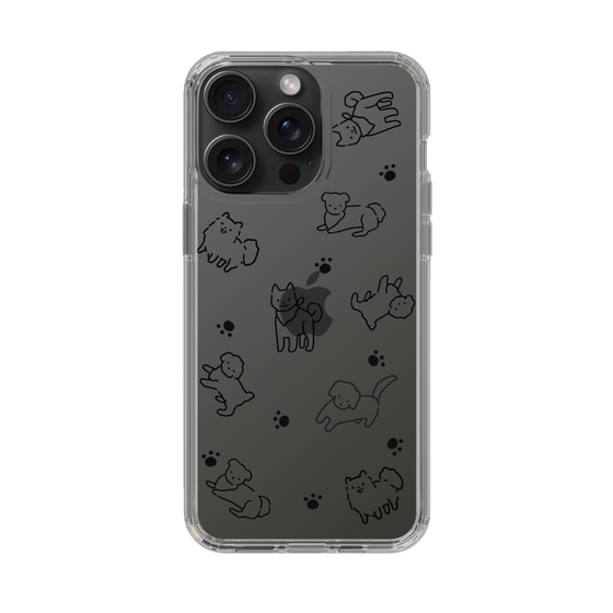 Slim Protection Case［ Original - CASEPLAY Dog All-over Pattern - black ］