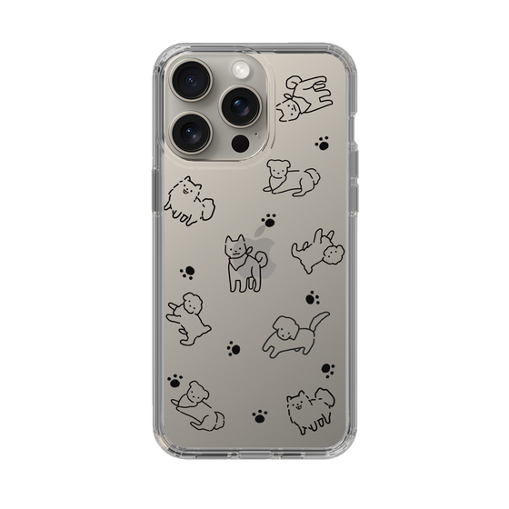Slim Protection Case［ Original - CASEPLAY Dog All-over Pattern - black ］