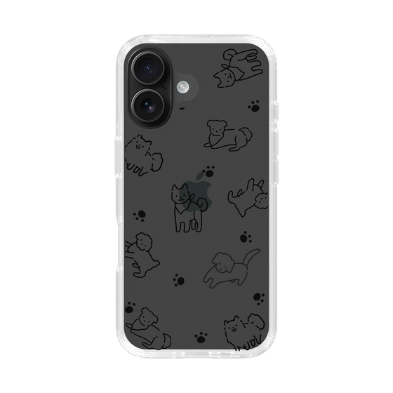 Slim Protection Case［ Original - CASEPLAY Dog All-over Pattern - black ］