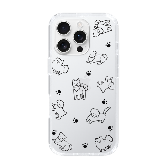 Slim Protection Case［ Original - CASEPLAY Dog All-over Pattern - black ］