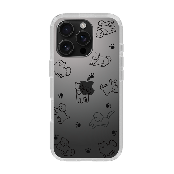 Slim Protection Case［ Original - CASEPLAY Dog All-over Pattern - black ］
