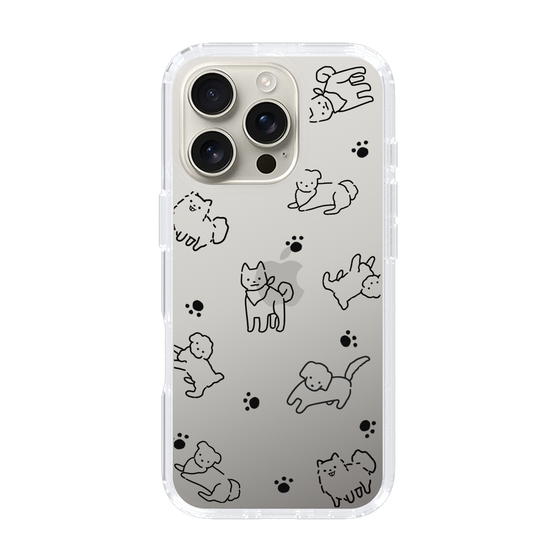 Slim Protection Case［ Original - CASEPLAY Dog All-over Pattern - black ］
