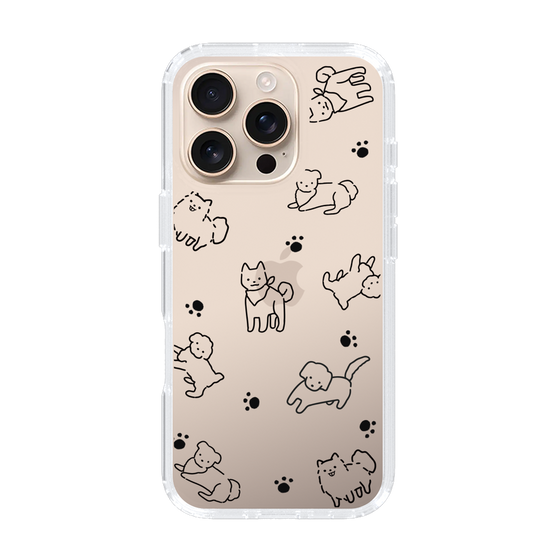 Slim Protection Case［ Original - CASEPLAY Dog All-over Pattern - black ］