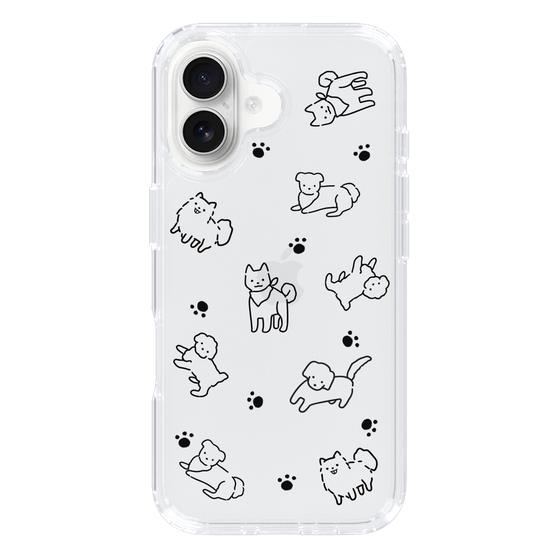 Slim Protection Case［ Original - CASEPLAY Dog All-over Pattern - black ］