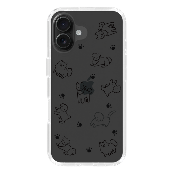 Slim Protection Case［ Original - CASEPLAY Dog All-over Pattern - black ］