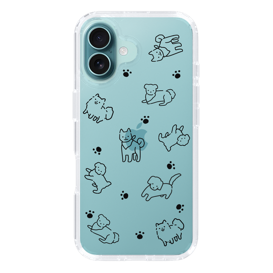 Slim Protection Case［ Original - CASEPLAY Dog All-over Pattern - black ］