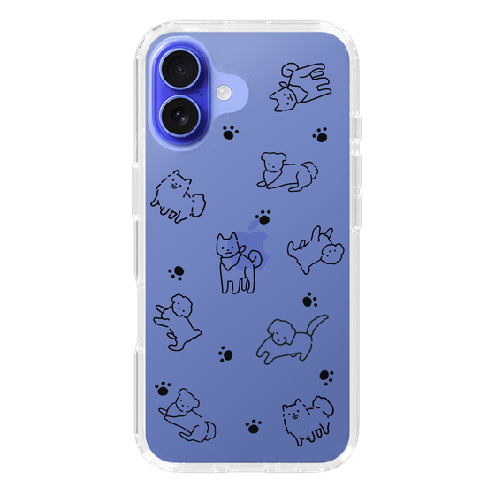 Slim Protection Case［ Original - CASEPLAY Dog All-over Pattern - black ］