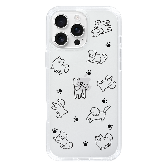 Slim Protection Case［ Original - CASEPLAY Dog All-over Pattern - black ］