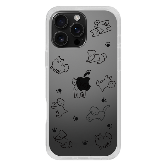Slim Protection Case［ Original - CASEPLAY Dog All-over Pattern - black ］