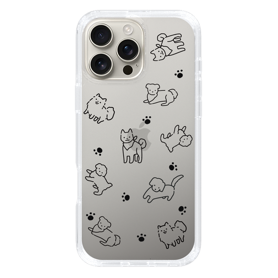 Slim Protection Case［ Original - CASEPLAY Dog All-over Pattern - black ］