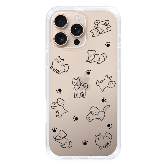 Slim Protection Case［ Original - CASEPLAY Dog All-over Pattern - black ］