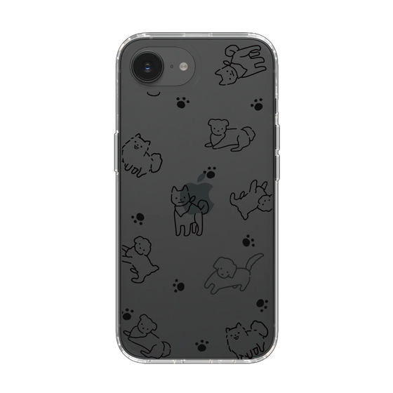 Slim Protection Case［ Original - CASEPLAY Dog All-over Pattern - black ］