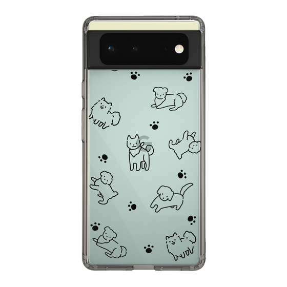 Slim Protection Case［ Original - CASEPLAY Dog All-over Pattern - black ］