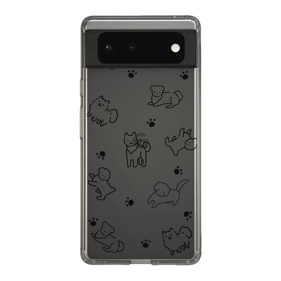 Slim Protection Case［ Original - CASEPLAY Dog All-over Pattern - black ］