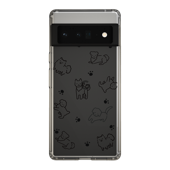 Slim Protection Case［ Original - CASEPLAY Dog All-over Pattern - black ］