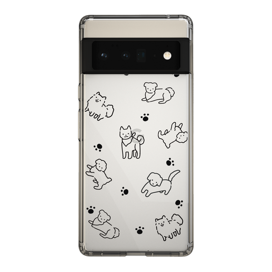 Slim Protection Case［ Original - CASEPLAY Dog All-over Pattern - black ］