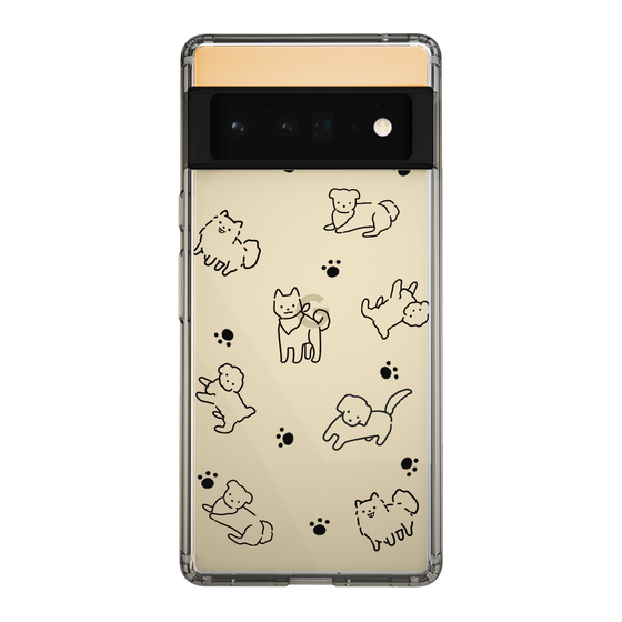 Slim Protection Case［ Original - CASEPLAY Dog All-over Pattern - black ］