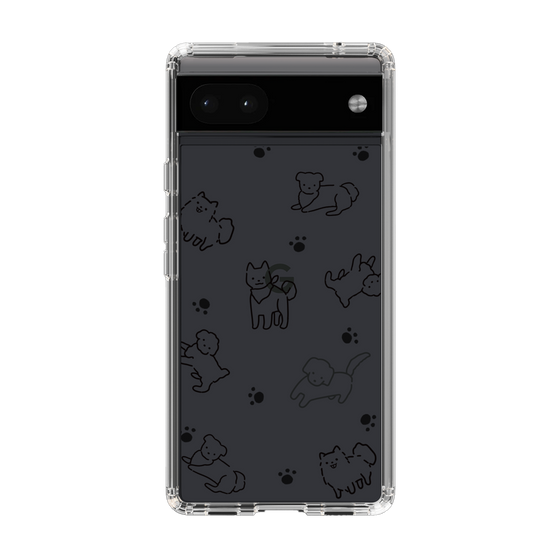 Slim Protection Case［ Original - CASEPLAY Dog All-over Pattern - black ］