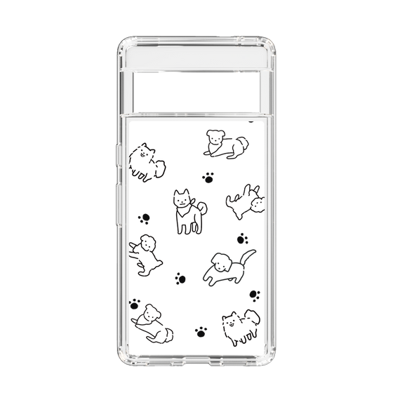 Slim Protection Case［ Original - CASEPLAY Dog All-over Pattern - black ］