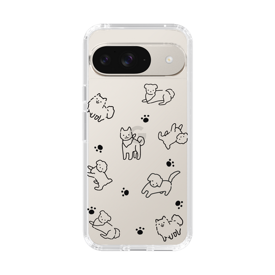Slim Protection Case［ Original - CASEPLAY Dog All-over Pattern - black ］