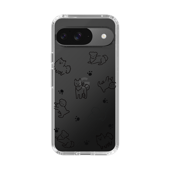 Slim Protection Case［ Original - CASEPLAY Dog All-over Pattern - black ］